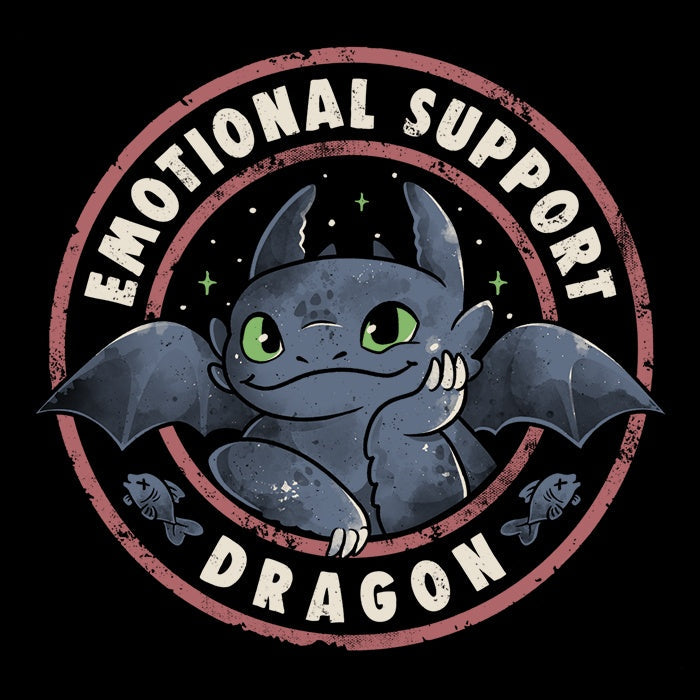 Emotional Support Dragon Coasters - Adult & Kids T-Shirts, Sweatshirts & Hoodies apparel design preview 1