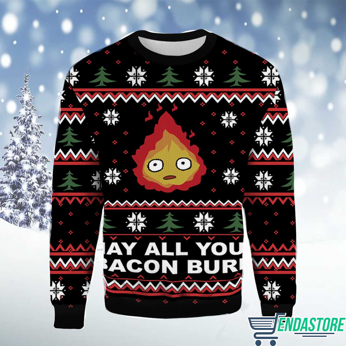 Howl’s Moving Castle Calcifer Ugly Christmas Sweater product image