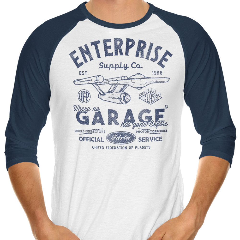 Enterprise Garage 3/4 Sleeve Raglan - Adult & Kids T-Shirts, Sweatshirts & Hoodies apparel design preview 1