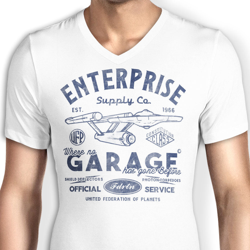 Enterprise Garage Men's V-Neck - Adult & Kids T-Shirts, Sweatshirts & Hoodies apparel design preview 2