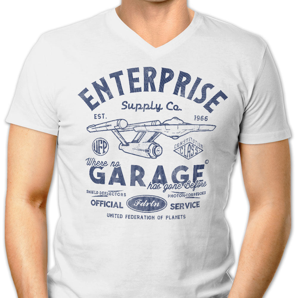 Enterprise Garage Men's V-Neck - Adult & Kids T-Shirts, Sweatshirts & Hoodies apparel design preview 1