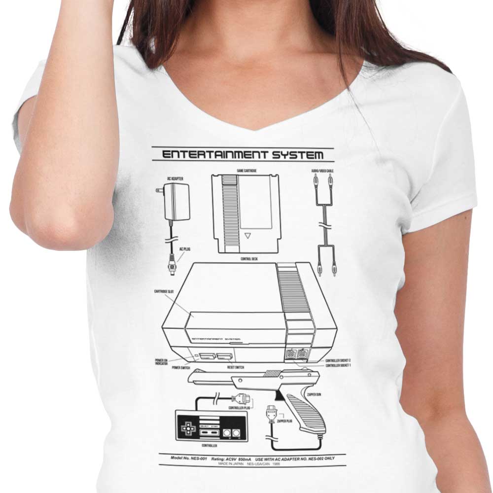 Entertainment System (Alt) Women's V-Neck - Adult & Kids T-Shirts, Sweatshirts & Hoodies apparel design preview 2