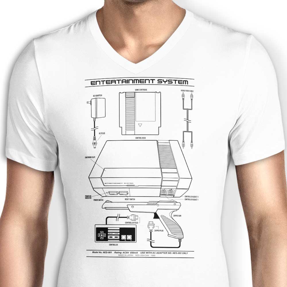 Entertainment System (Alt) Men's V-Neck - Adult & Kids T-Shirts, Sweatshirts & Hoodies apparel design preview 2