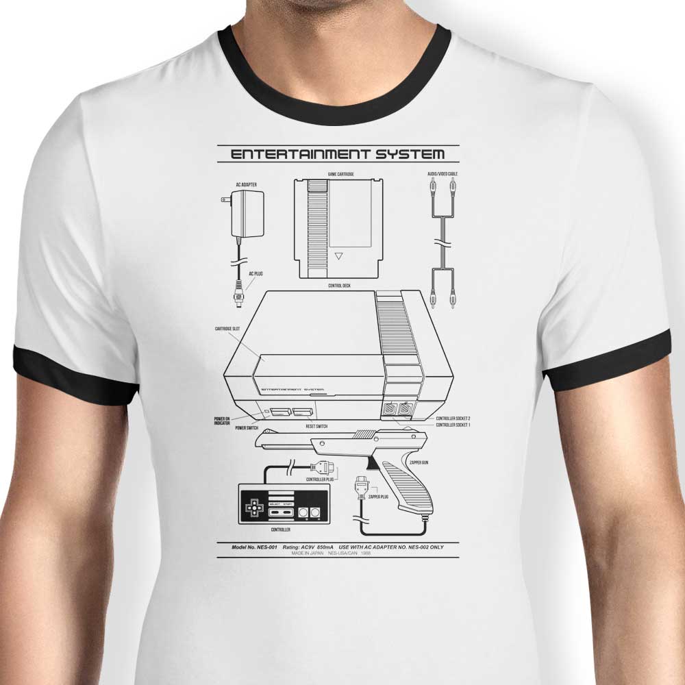 Entertainment System (Alt) Ringer - Adult & Kids T-Shirts, Sweatshirts & Hoodies apparel design preview 1