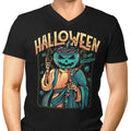 Episode 10: Halloween is My Religion Men's V-Neck - Adult & Kids T-Shirts, Sweatshirts & Hoodies apparel design preview 1