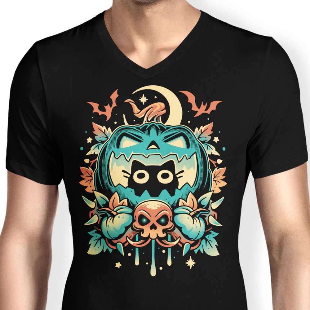 Episode 11: Halloween Cat Men's V-Neck - Adult & Kids T-Shirts, Sweatshirts & Hoodies apparel design preview 2