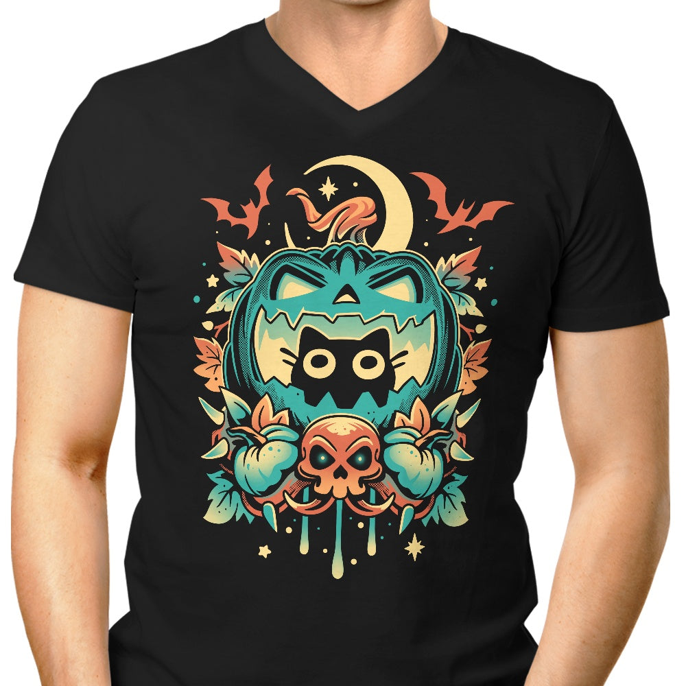 Episode 11: Halloween Cat Men's V-Neck - Adult & Kids T-Shirts, Sweatshirts & Hoodies apparel design preview 1
