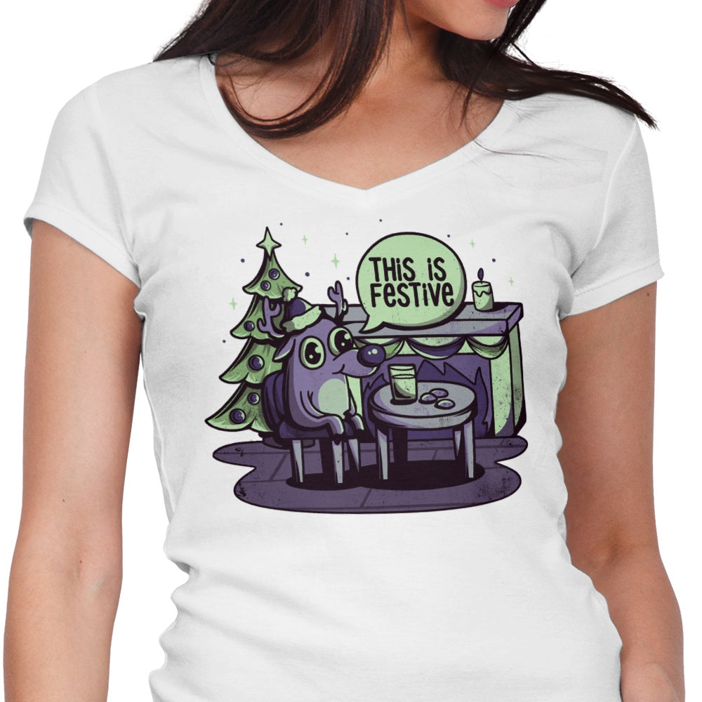 Episode 17: This is Fine Women's V-Neck - Adult & Kids T-Shirts, Sweatshirts & Hoodies apparel design preview 1