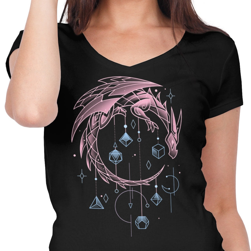 Episode II: Draconic Dice Keeper Women's V-Neck - Adult & Kids T-Shirts, Sweatshirts & Hoodies apparel design preview 2