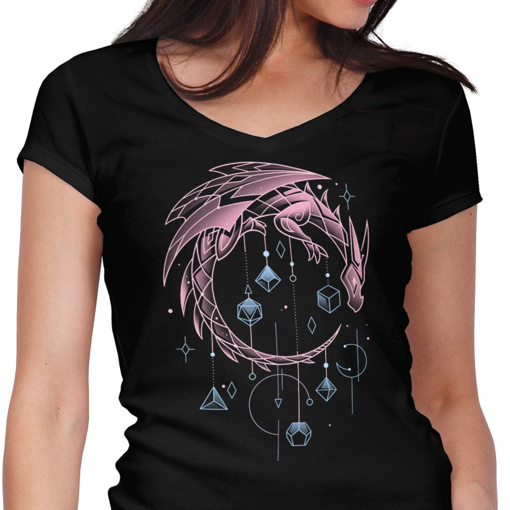 Episode II: Draconic Dice Keeper Women's V-Neck - Adult & Kids T-Shirts, Sweatshirts & Hoodies apparel design preview 1
