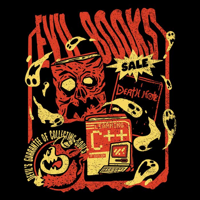 Evil Book Sale Men's Apparel - Adult & Kids T-Shirts, Sweatshirts & Hoodies apparel design preview 2