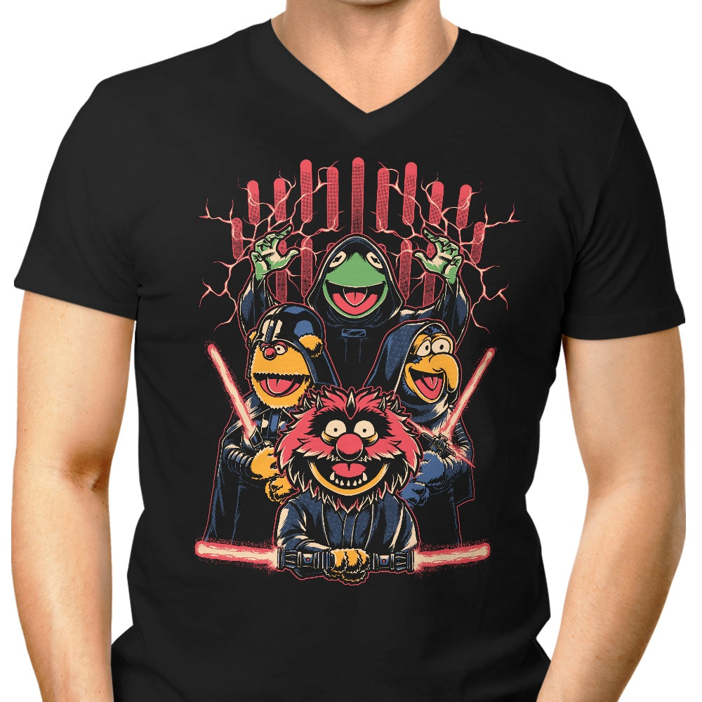 Evil Dark Puppets Men's V-Neck - Adult & Kids T-Shirts, Sweatshirts & Hoodies apparel design preview 1