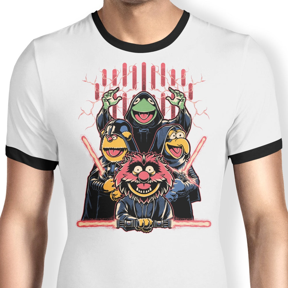 Evil Dark Puppets Ringer - Adult & Kids T-Shirts, Sweatshirts & Hoodies apparel design preview 1