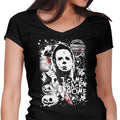 Evil in Haddonfield Women's V-Neck - Adult & Kids T-Shirts, Sweatshirts & Hoodies apparel design preview 1