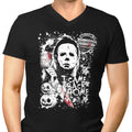 Evil in Haddonfield Men's V-Neck - Adult & Kids T-Shirts, Sweatshirts & Hoodies apparel design preview 1