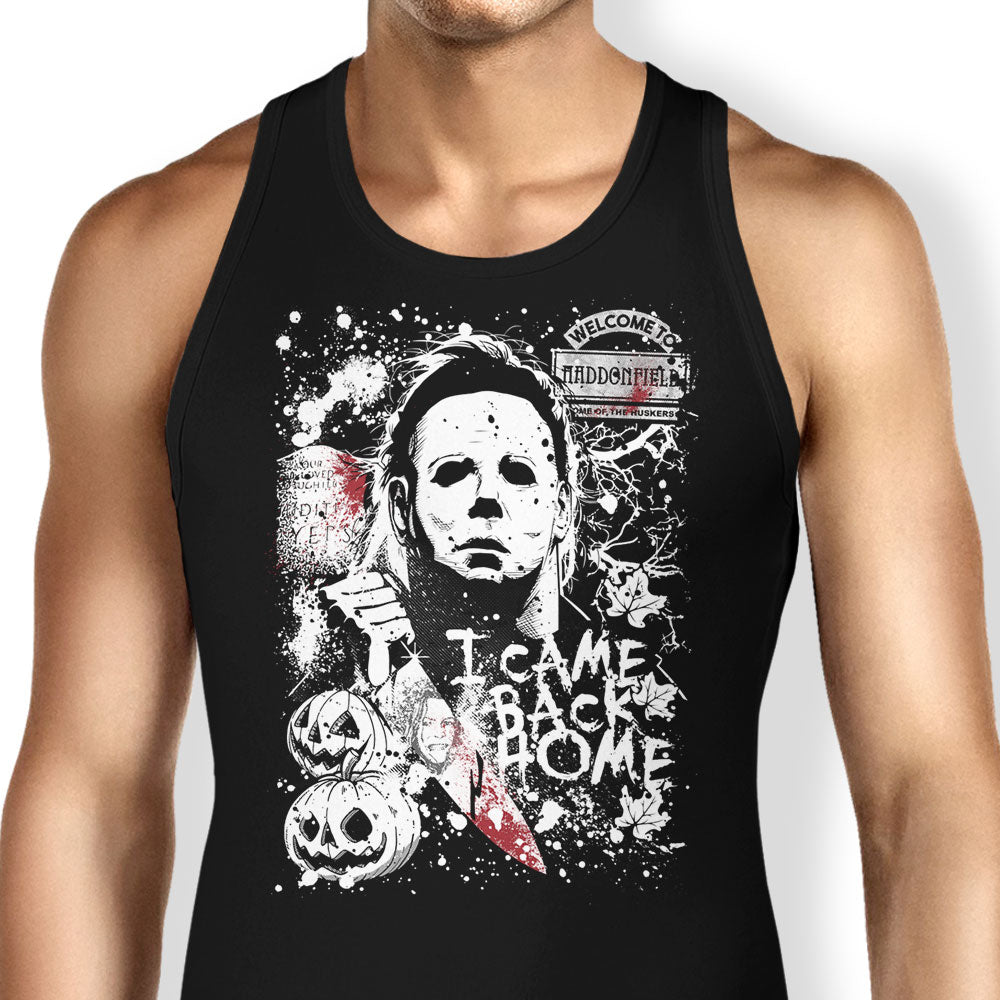 Evil in Haddonfield Tank Top - Adult & Kids T-Shirts, Sweatshirts & Hoodies apparel design preview 1