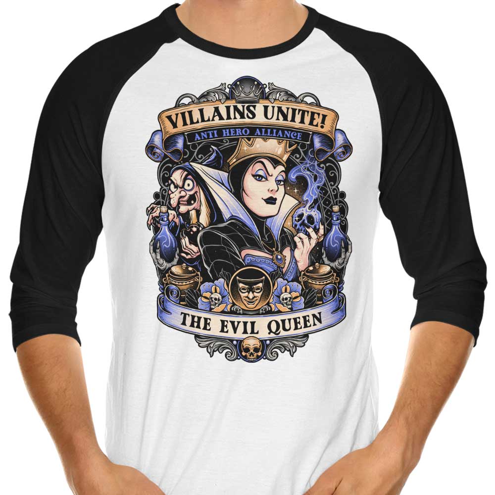 Evil Queen 3/4 Sleeve Raglan - Adult & Kids T-Shirts, Sweatshirts & Hoodies apparel design preview 1