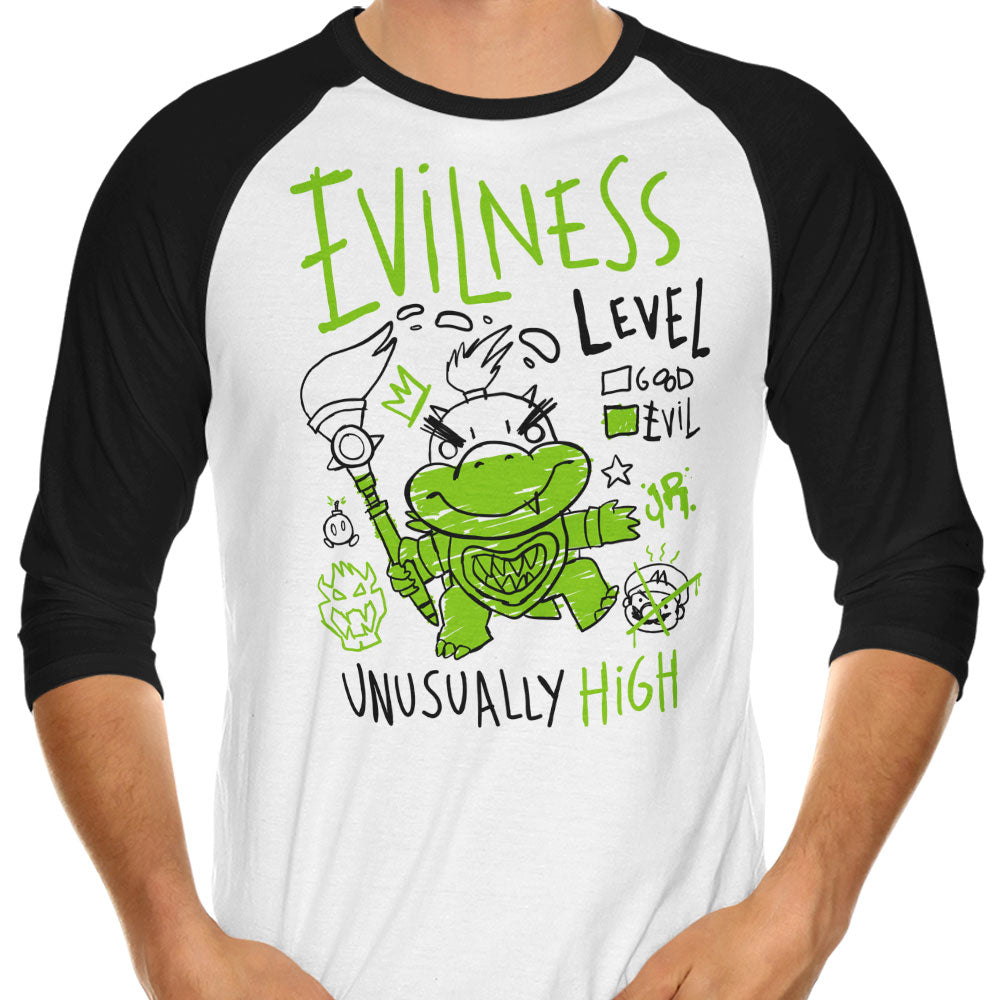 Evilness Level 3/4 Sleeve Raglan - Adult & Kids T-Shirts, Sweatshirts & Hoodies apparel design preview 1
