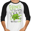 Evilness Level 3/4 Sleeve Raglan - Adult & Kids T-Shirts, Sweatshirts & Hoodies apparel design preview 1