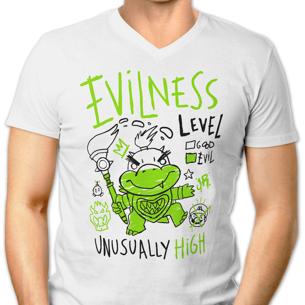 Evilness Level Men's V-Neck - Adult & Kids T-Shirts, Sweatshirts & Hoodies apparel design preview 1