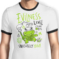 Evilness Level Ringer - Adult & Kids T-Shirts, Sweatshirts & Hoodies apparel design preview 1