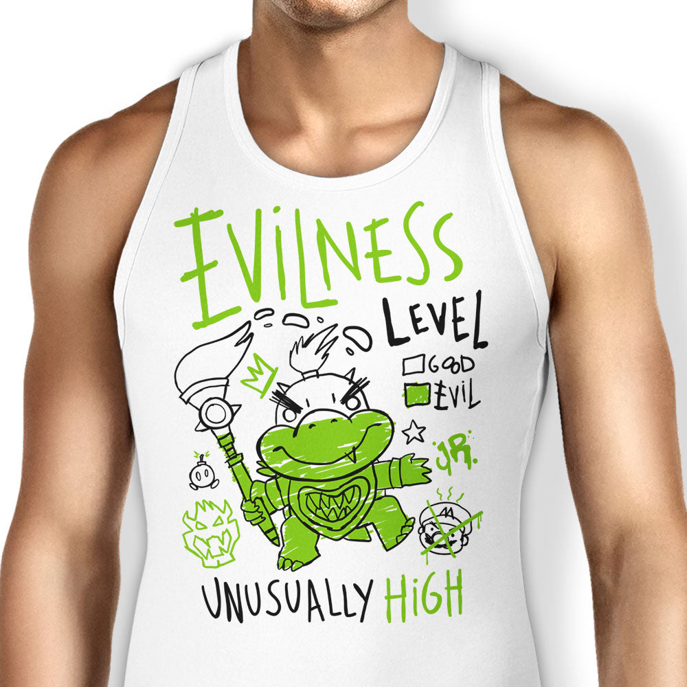 Evilness Level Tank Top - Adult & Kids T-Shirts, Sweatshirts & Hoodies apparel design preview 1