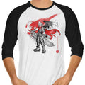 Ex-Soldier Kingdom Sumi-e 3/4 Sleeve Raglan - Adult & Kids T-Shirts, Sweatshirts & Hoodies apparel design preview 1