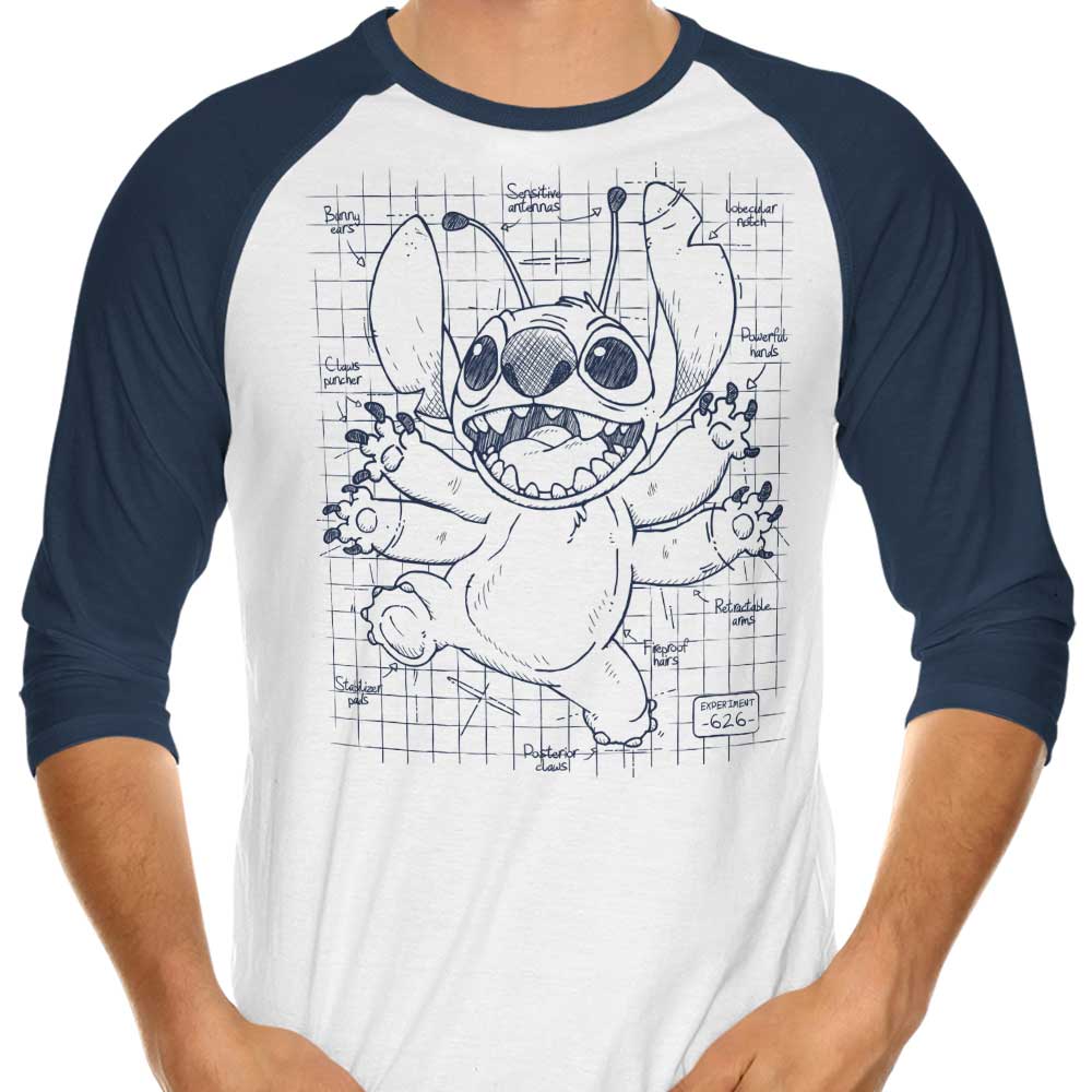 Experimental Plans 3/4 Sleeve Raglan - Adult & Kids T-Shirts, Sweatshirts & Hoodies apparel design preview 1