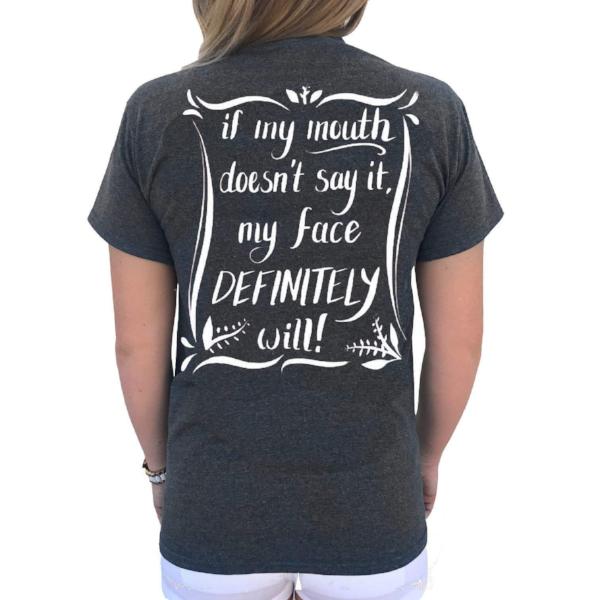 Southern Attitude Preppy My Face Definitely Will Grey - Adult & Kids T-Shirts, Sweatshirts & Hoodies apparel design preview 1