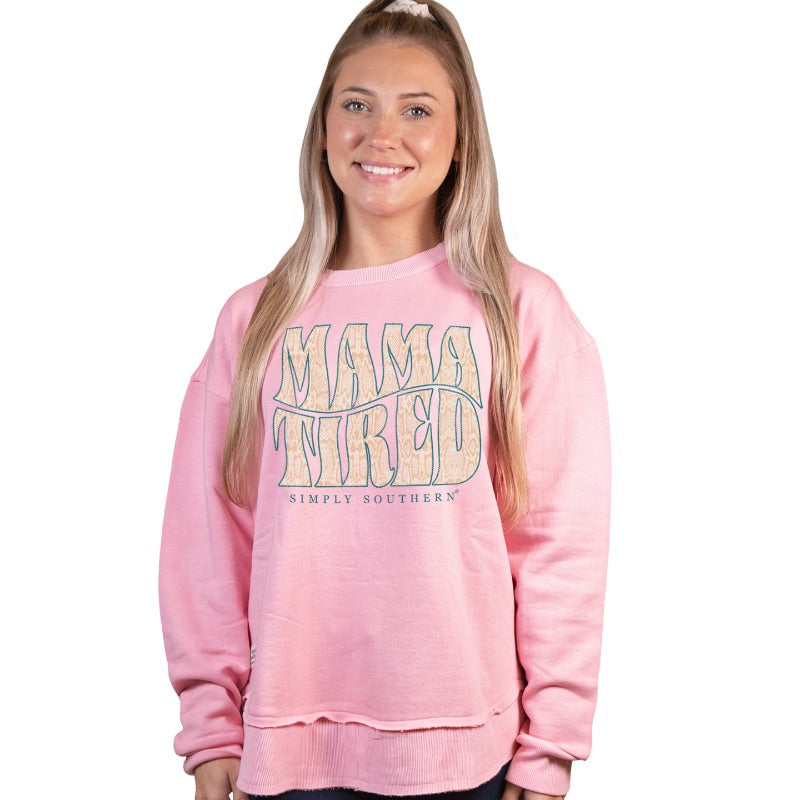 Simply Southern Mama Tired Crew - Adult & Kids T-Shirts, Sweatshirts & Hoodies apparel design preview 1
