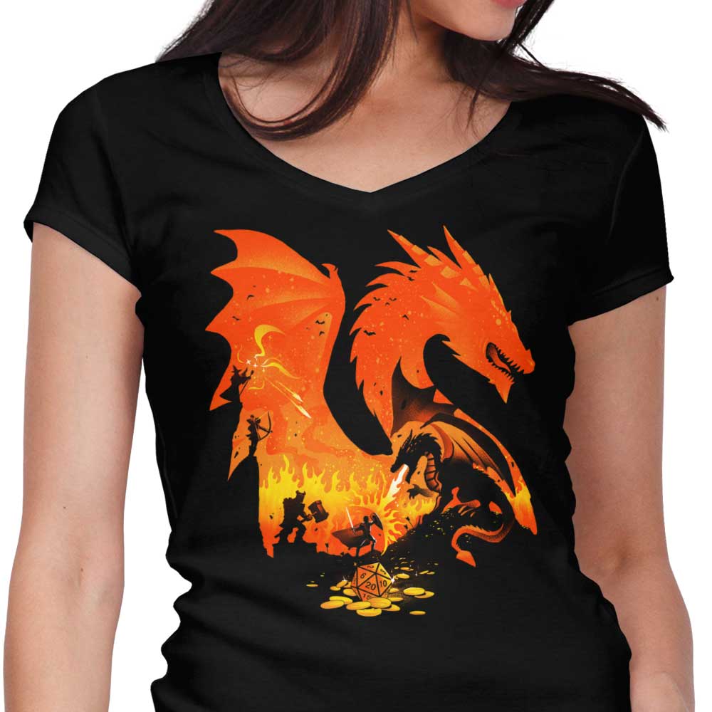 Fantasy Flames Women's V-Neck - Adult & Kids T-Shirts, Sweatshirts & Hoodies apparel design preview 1