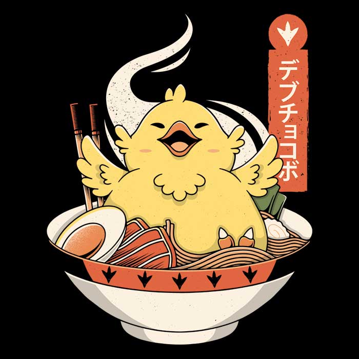 Fat Chocobo Ramen Women's Apparel - Adult & Kids T-Shirts, Sweatshirts & Hoodies apparel design preview 2