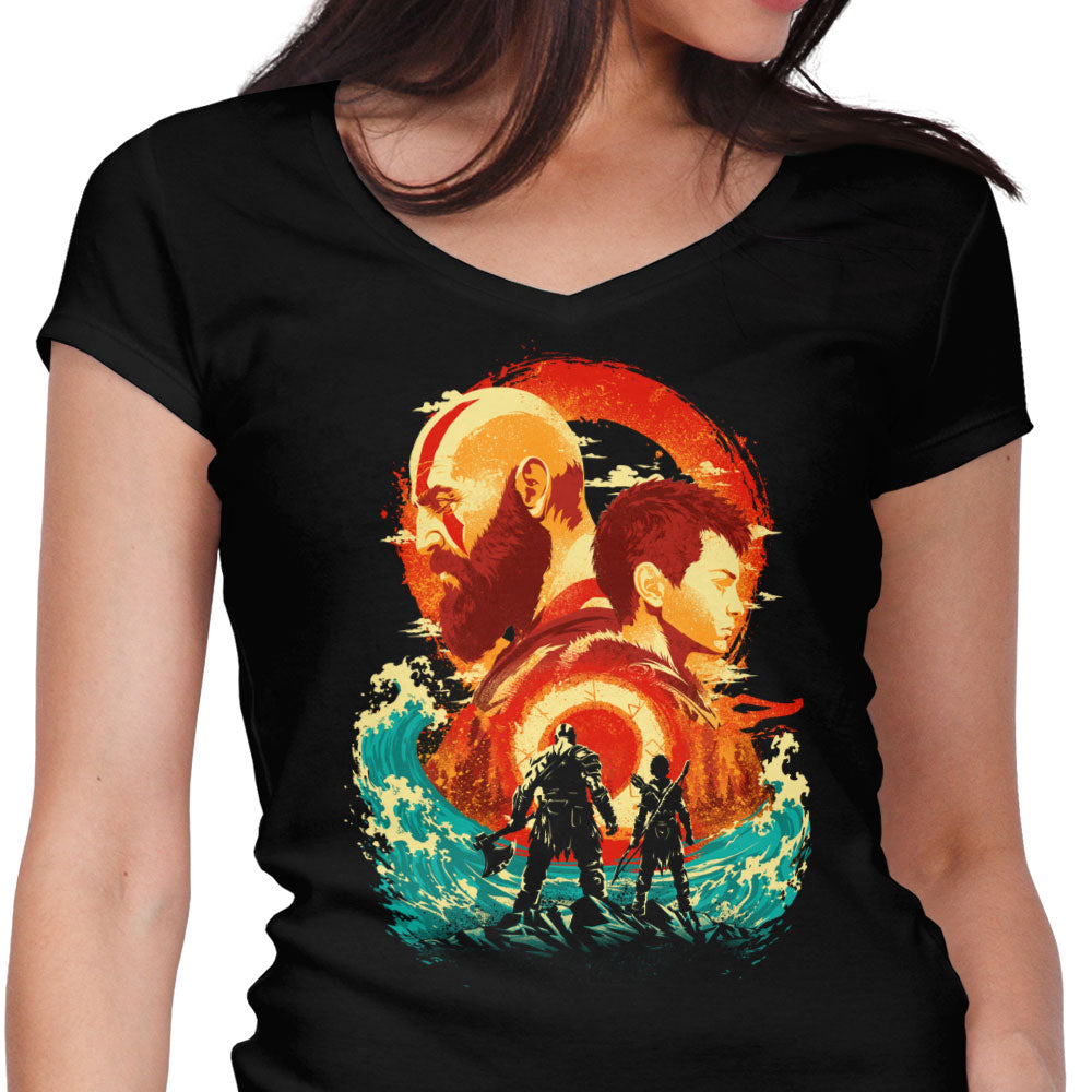 Father and Son Women's V-Neck - Adult & Kids T-Shirts, Sweatshirts & Hoodies apparel design preview 1