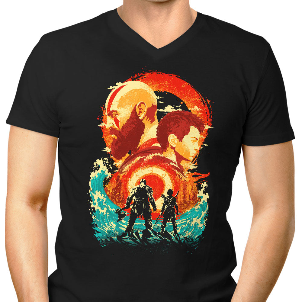 Father and Son Men's V-Neck - Adult & Kids T-Shirts, Sweatshirts & Hoodies apparel design preview 1