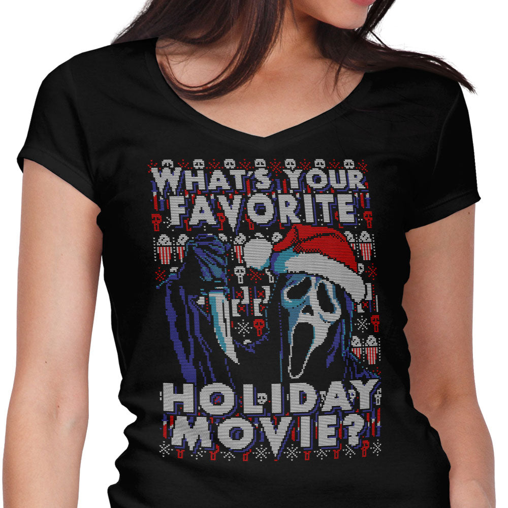 Favorite Holiday Sweater Women's V-Neck - Adult & Kids T-Shirts, Sweatshirts & Hoodies apparel design preview 1
