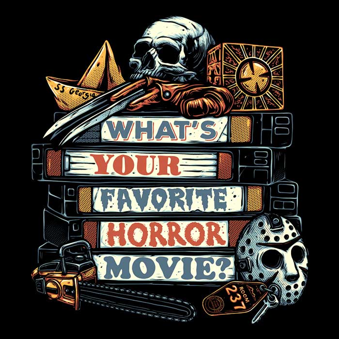 Favorite Horror Movie Men's V-Neck - Adult & Kids T-Shirts, Sweatshirts & Hoodies apparel design preview 2