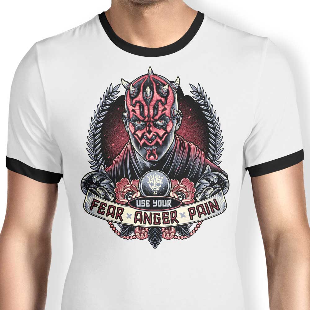 Fear, Anger, Pain Ringer - Adult & Kids T-Shirts, Sweatshirts & Hoodies apparel design preview 1