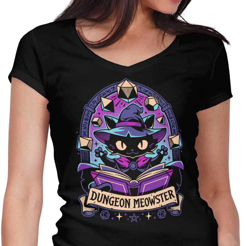 Feline Dungeon Keeper Women's V-Neck - Adult & Kids T-Shirts, Sweatshirts & Hoodies apparel design preview 1