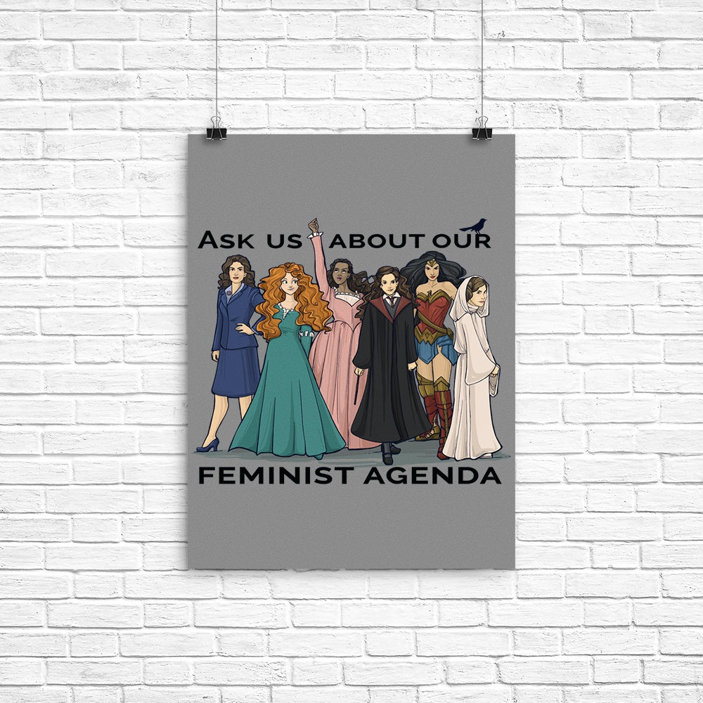 Feminist Agenda Poster - Adult & Kids T-Shirts, Sweatshirts & Hoodies apparel design preview 1