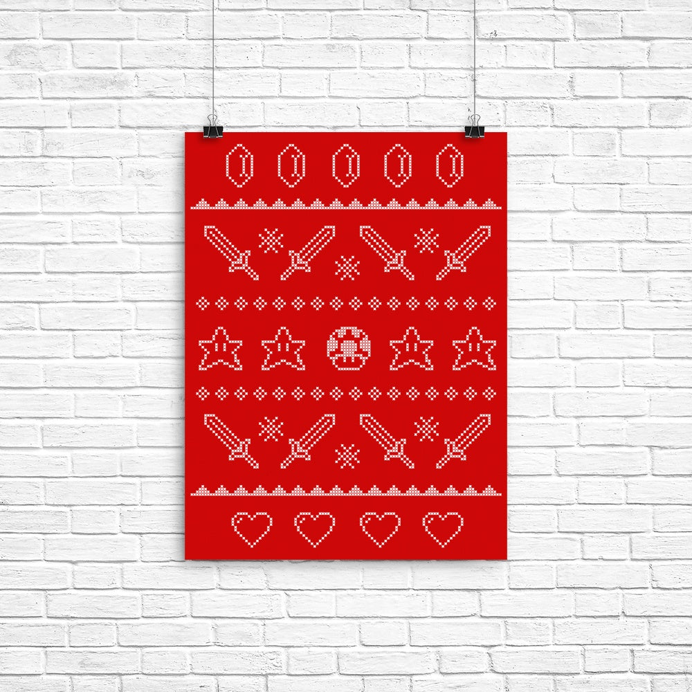 Festive Gaming Sweater Poster - Adult & Kids T-Shirts, Sweatshirts & Hoodies apparel design preview 1