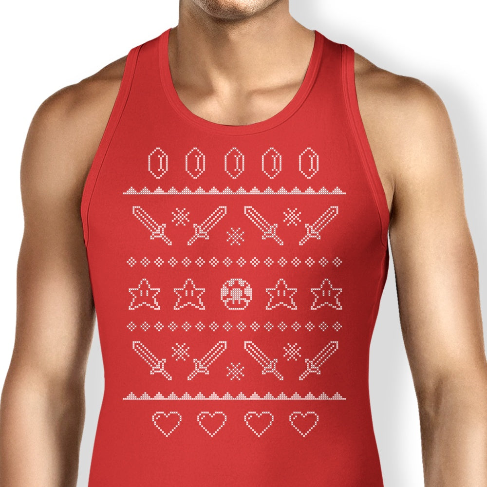 Festive Gaming Sweater Tank Top - Adult & Kids T-Shirts, Sweatshirts & Hoodies apparel design preview 1