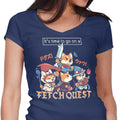 Fetch Quest Women's V-Neck - Adult & Kids T-Shirts, Sweatshirts & Hoodies apparel design preview 1