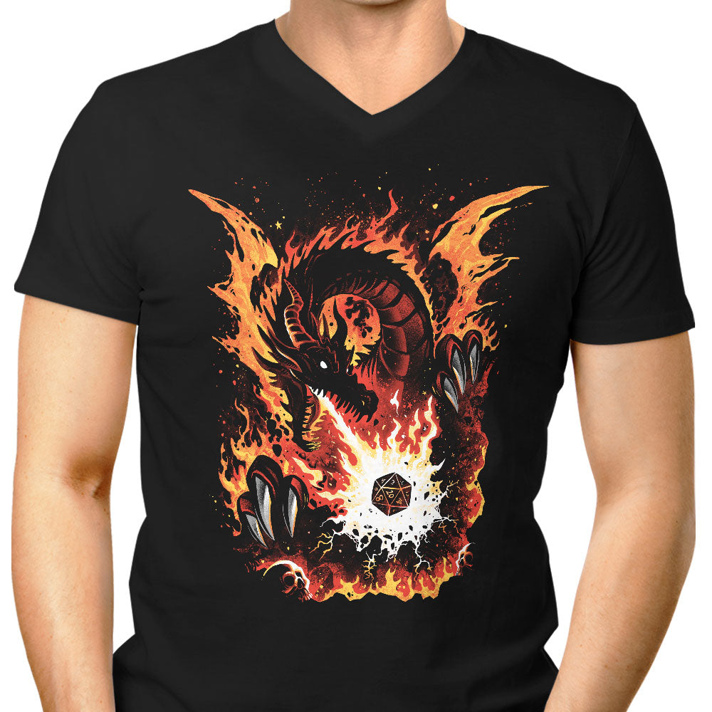 Fiery Red Dragon Men's V-Neck - Adult & Kids T-Shirts, Sweatshirts & Hoodies apparel design preview 1