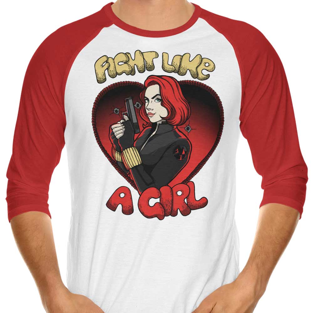 Fight Like a Widow 3/4 Sleeve Raglan - Adult & Kids T-Shirts, Sweatshirts & Hoodies apparel design preview 1