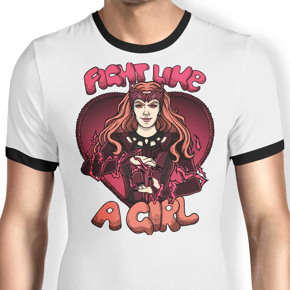 Fight Like a Witch Ringer - Adult & Kids T-Shirts, Sweatshirts & Hoodies apparel design preview 1