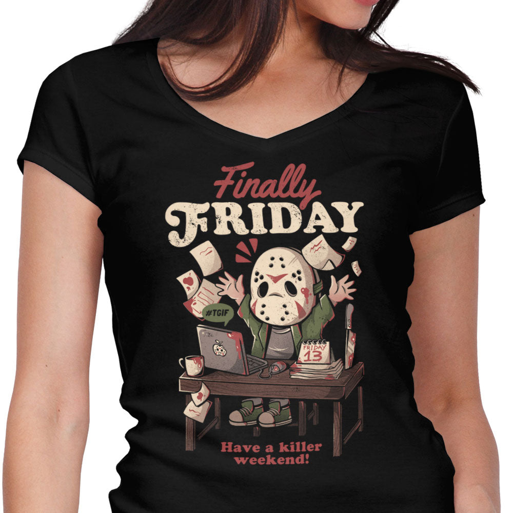 Finally Friday Women's V-Neck - Adult & Kids T-Shirts, Sweatshirts & Hoodies apparel design preview 1