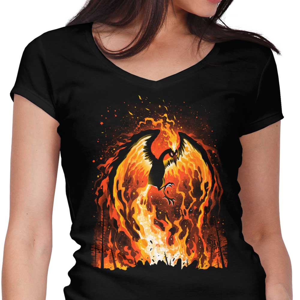 Fire Bird Women's V-Neck - Adult & Kids T-Shirts, Sweatshirts & Hoodies apparel design preview 1