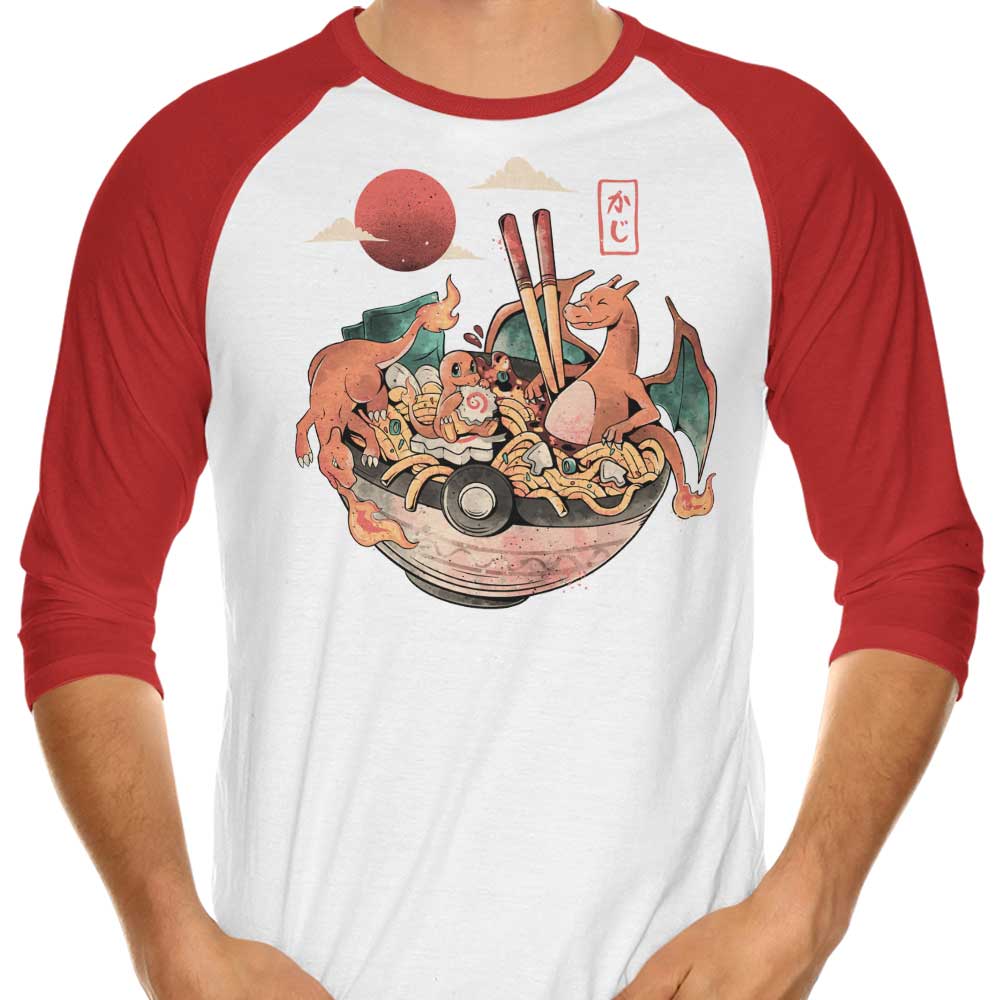 Fire Bowl 3/4 Sleeve Raglan - Adult & Kids T-Shirts, Sweatshirts & Hoodies apparel design preview 1