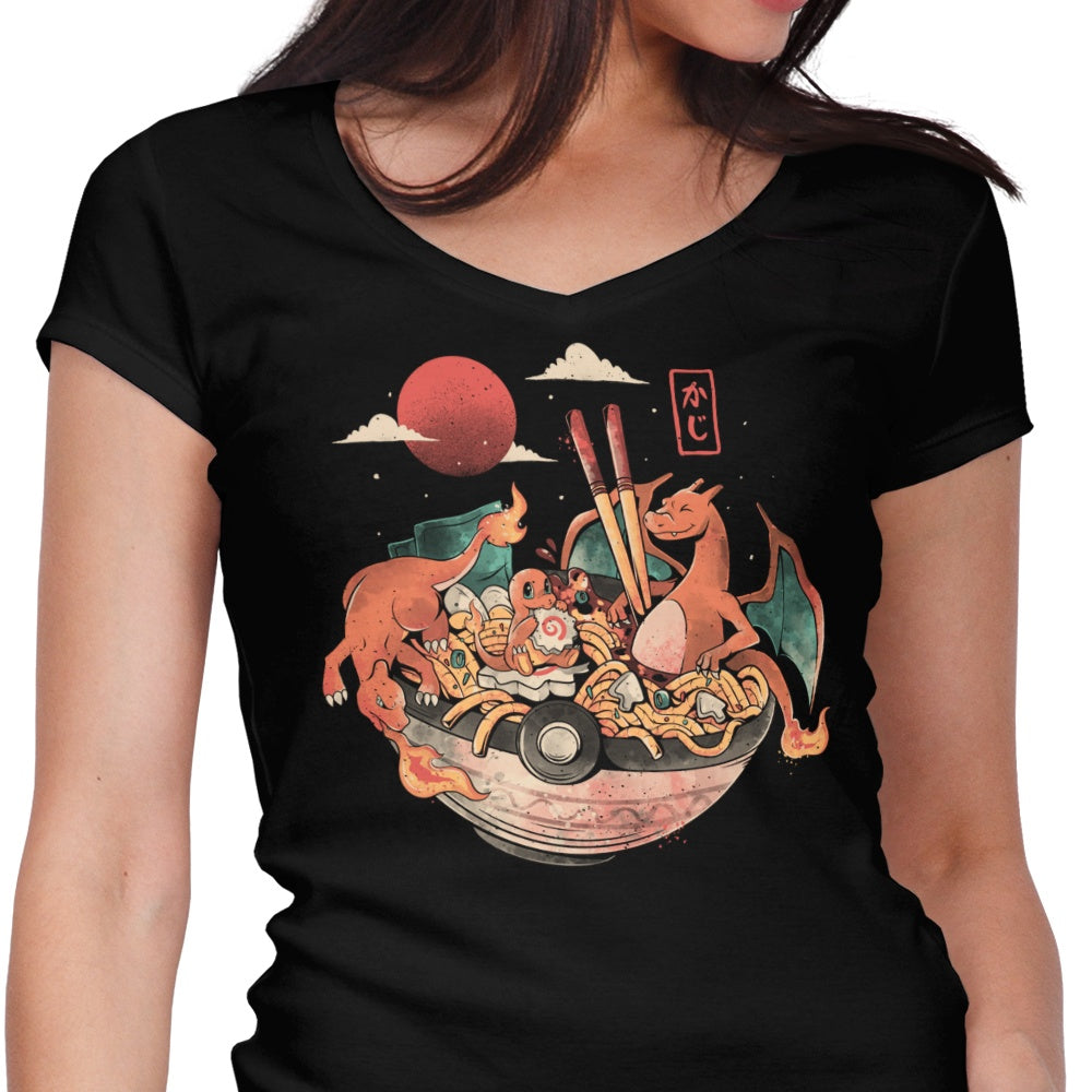 Fire Bowl Women's V-Neck - Adult & Kids T-Shirts, Sweatshirts & Hoodies apparel design preview 1