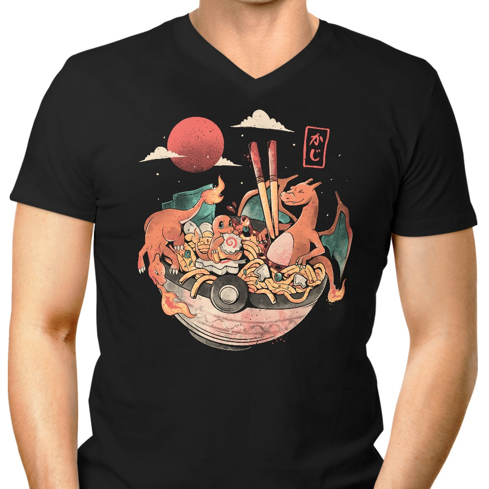 Fire Bowl Men's V-Neck - Adult & Kids T-Shirts, Sweatshirts & Hoodies apparel design preview 1
